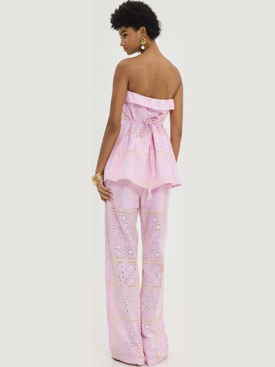 Women's Fabric Trousers Pink