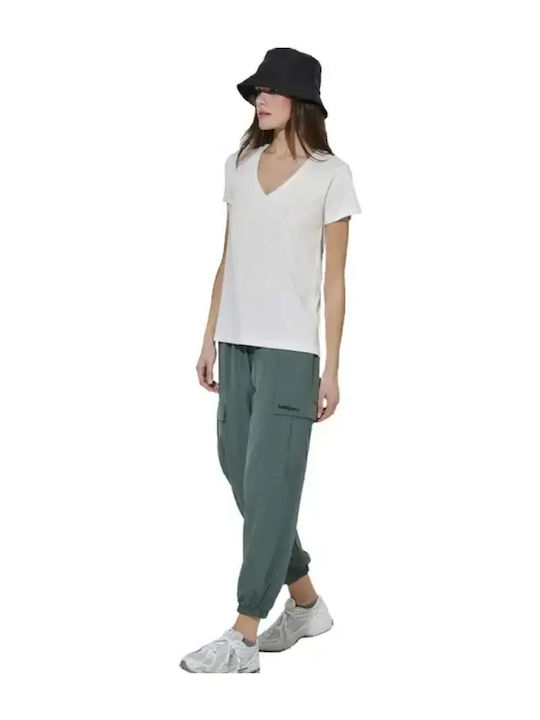 Pantaloni Cargo Din Țesătură Pentru Femei Cu Elastic Croială Lejeră Verzi