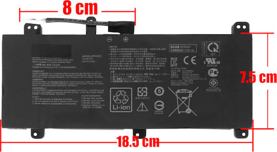 Съвместима Батерия за Asus ROG Asus ROG Strix GL504GW, GL504GM-ES155T, GL504GM-ES158T, GL504GM-ES157T, GL504, GL504GM, GL504GS с 4335mAh