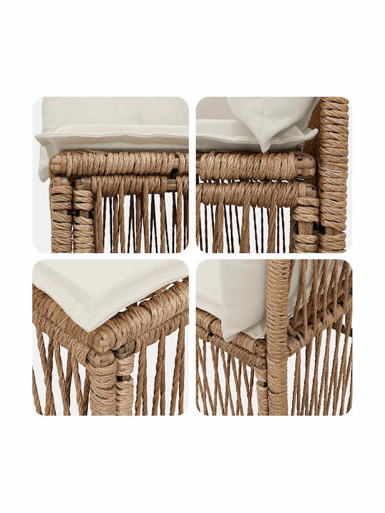 Γωνιακός Καναπές Εξωτερικού Χώρου Rattan με Μαξιλάρια