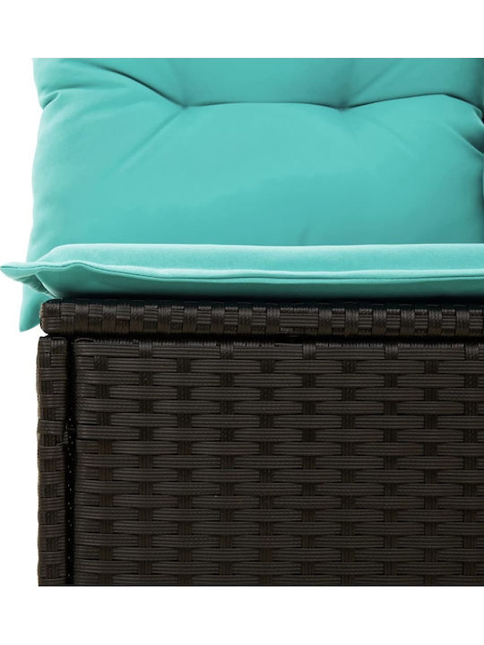 Corner Outdoor Sofa Rattan with Cushions 55x62x69cm