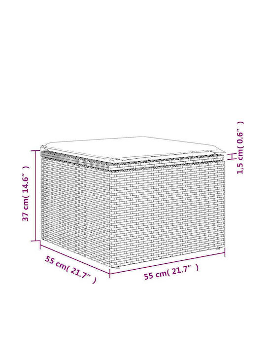 Ecksofa Outdoor Rattan mit Kissen 62x62x69cm