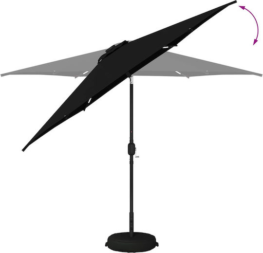Umbrelă De Aluminiu Neagră 3x3xÎnălțime 2.35m