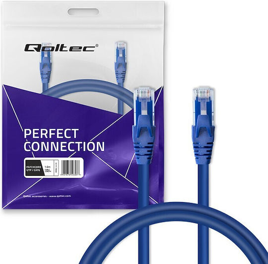 Qoltec U/UTP Cat.6 Gigabit Ethernet Network Cable 1m Blue