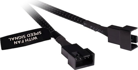 Alphacool Fan Cable Y-splitter 4-pin To 2x 4-pin Pwm 60cm Black