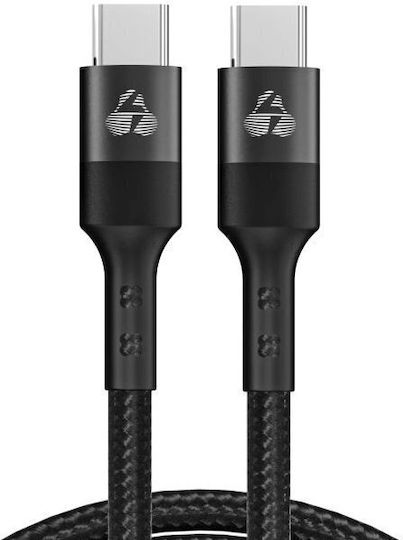 Powertech USB 2.0 Cable USB-C Male - USB-C 60W PD Black 1.5m PTR-0168