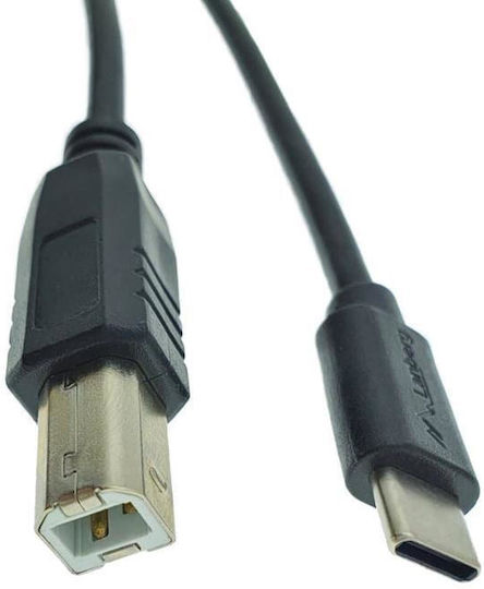 Lanberg USB 2.0 Cable USB-C Male - USB-B Black 3m