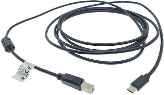 Lanberg USB 2.0 Cable USB-C Male - USB-B Black 3m
