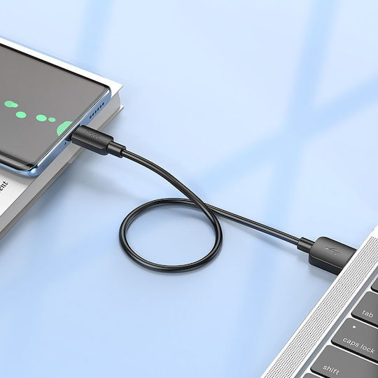 Hoco X96 USB 2.0 Cable USB-C male - USB-A 60W Μαύρο 0.25m