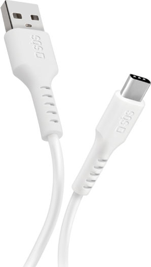 SBS Редовна USB 2.0 Кабел USB-C мъжки - USB-A мъжки Бял 1м (CABLEMICROC10W)