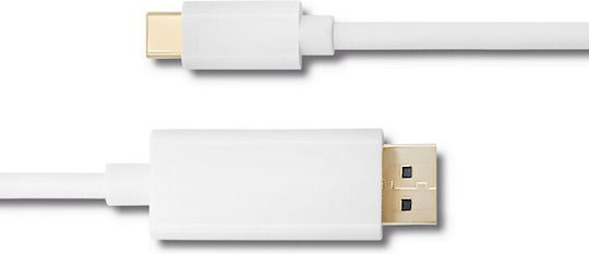 Qoltec USB 3.1 Video Cable USB-C Male - DisplayPort White 1m