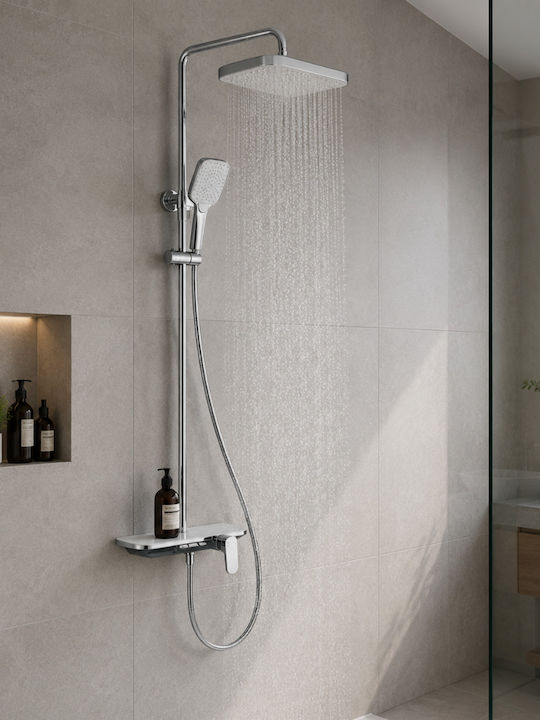 Inter Ceramic Στήλη Ντουζ χωρίς Μπαταρία Ασημί Inter Ceramic Στήλη Ντουζ χωρίς Μπαταρία Ασημί
