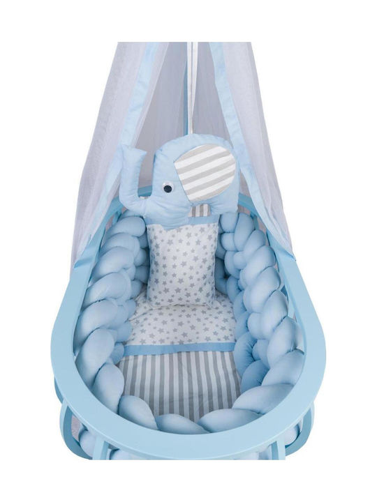 SteweHome Baby Cradle with Wheels Blue