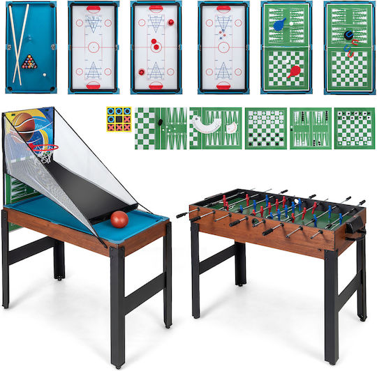 Costway Επιδαπέδιο Air Hockey Πολλαπλών Παιχνιδιών Ξύλινο