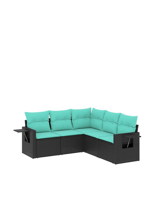 Outdoor Corner Sofa Rattan with Cushions 62x62x69cm