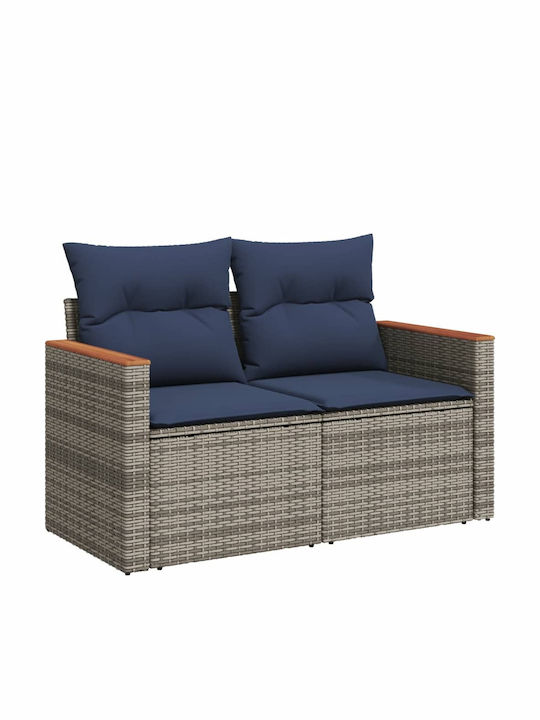 Ecksofa Outdoor Rattan mit Kissen 62x62x69cm