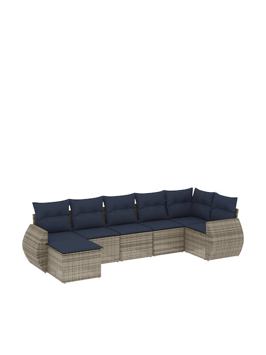 Outdoor Corner Sofa Rattan With Cushions 62x62x69cm