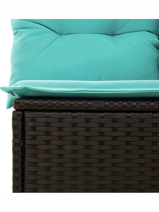 Outdoor Corner Sofa Rattan with Cushions 62x62x69cm