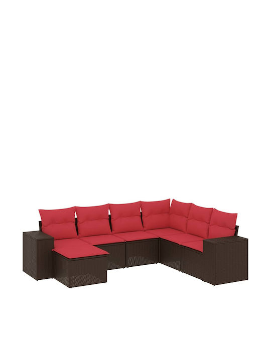 Canapea De Colț De Exterior Din Rattan Cu Perne 62x62x69cm