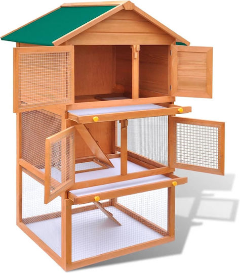 vidaXL 273757 Wooden Cage for Rabbits