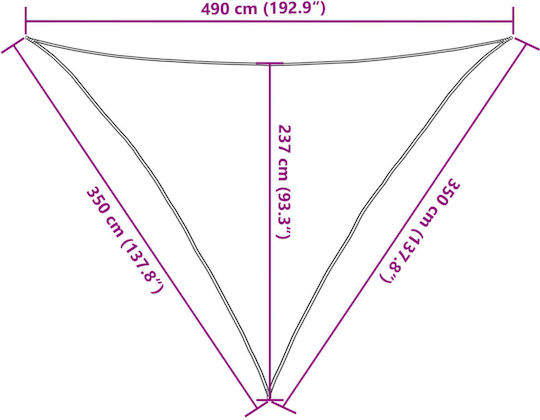 vidaXL Dreieck Sonnensegel Grau 3,5x4,9x4,9m 160g/m²