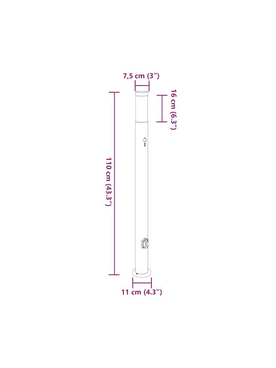 vidaXL Φωτιστικό Κολωνάκι Εξωτερικού Χώρου 40W IP44 για Ντουί E27 Μαύρο