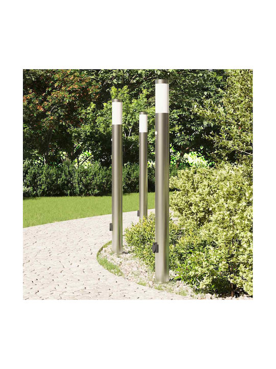 vidaXL Outdoor Small Post Floor Lamp 40W IP44 for E27 Bulb Silver