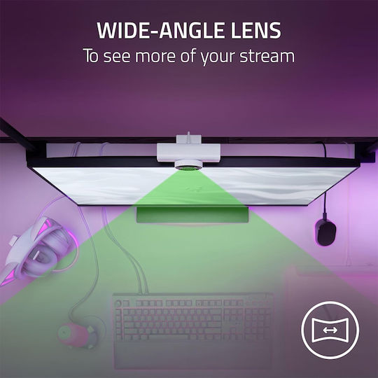Razer Kiyo V2 X Web Camera 60FPS με Autofocus Λευκή RZ19-05380300-R3M