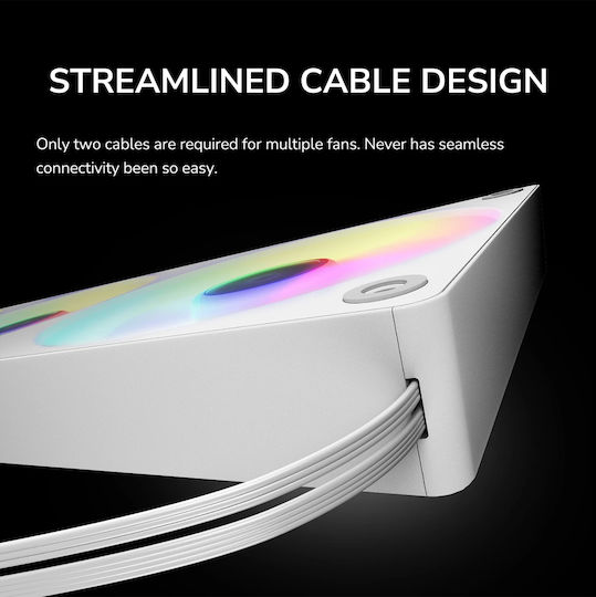 Cougar Unity 360 Case Fan 2500rpm 78.2cfm with ARGB Lighting and 3-Pin 4-Pin PWM Connection White