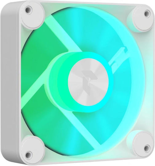 APNX APNX FP1-Q Вентилатор за Кутия 120мм (1200об/мин) с ARGB Осветление и Свързване 4-изводна ШИМ Бял