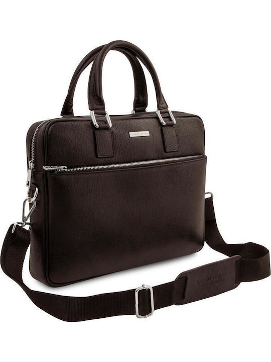 Tuscany Leather Shoulder / Handheld Laptop Bag In Brown Color TL142548