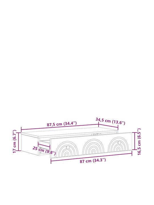 Consolă Metalică Albă M87.5xL34.5xÎ17cm