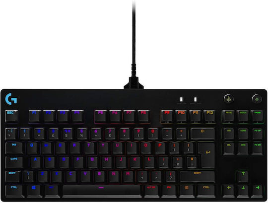 Logitech G Pro Gaming Tastatură Mecanică Tenkeyless cu GX Blue comutatoare și iluminare RGB (Engleză UK)