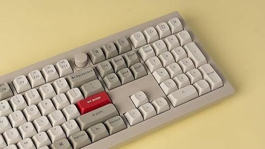 Keychron V6 Max Retro V6M-R4 Ασύρματο Gaming Μηχανικό Πληκτρολόγιο με Custom διακόπτες και RGB φωτισμό (Αγγλικό US) Γκρι