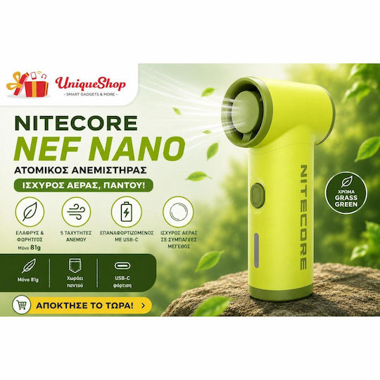 NiteCore Nef Handheld Fan Green
