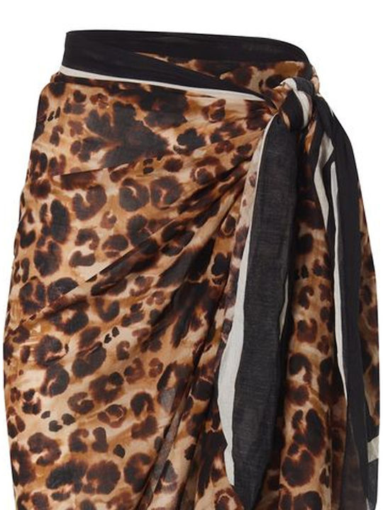 Stefania Frangista Kloe Leopard Γυναικείο Παρεό Καφέ Sfc2689l