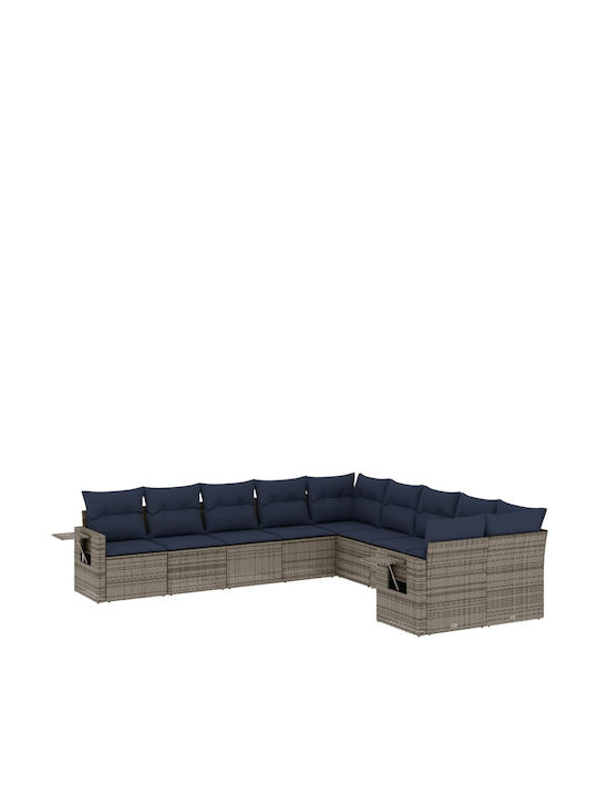 Ecksofa Outdoor Rattan mit Kissen 62x62x69cm