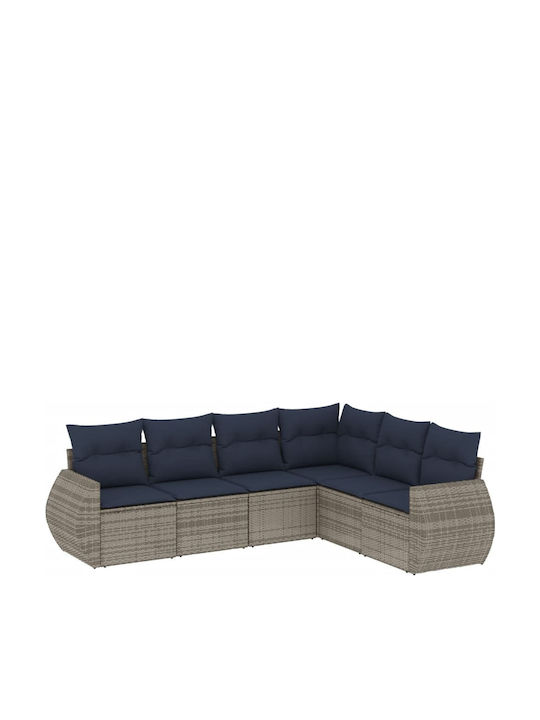 Canapea De Colț Pentru Exterior Din Rattan Cu Perne 62x62x69cm