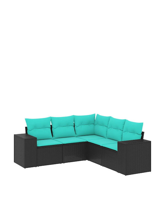 Outdoor Corner Rattan Sofa With Cushions 62x62x69cm