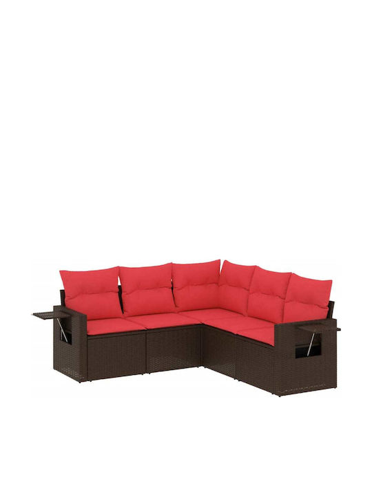 Ecksofa Outdoor Rattan mit Kissen 62x62x69cm