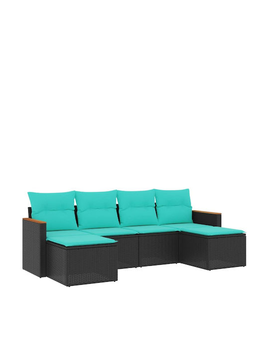 Canapea De Colț De Exterior Din Rattan Cu Perne 55x62x69cm