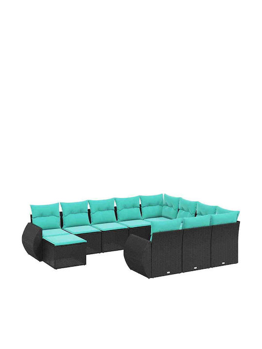 Canapea De Colț Pentru Exterior Din Rattan Cu Perne 62x62x69cm