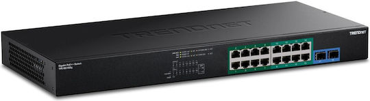 Trendnet TPE-BG182G Unmanaged L2 PoE++ Switch with 16 Gigabit (1Gbps) Ethernet Ports and 2 SFP Ports