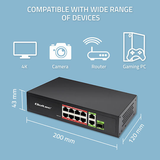 Qoltec L2 Power over Ethernet Switch