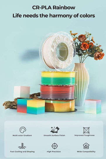 Creality3D PLA 3D Printer Filament 1.75mm Matte Rainbow 1kg 1τμχ (Spool)
