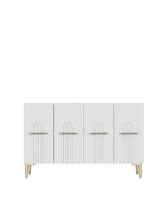 Μπουφές Ξύλινος Λευκός 120x32x75cm