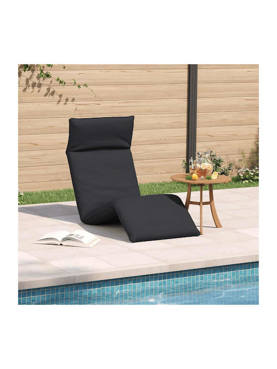 Multifunctional Bean Bag Sunbed Waterproof Black 175x54x8.5cm