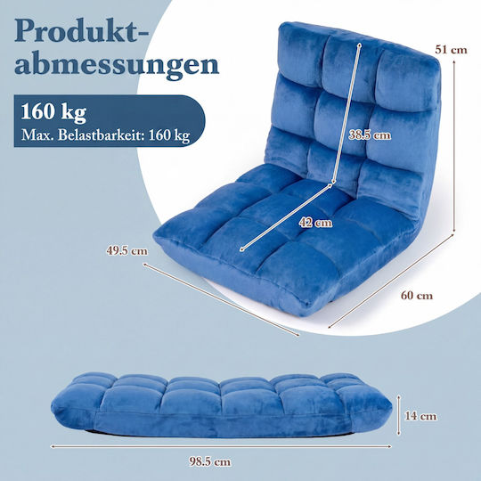 Vielseitiger Sitzsack Sessel Blau 51x60x49,5cm