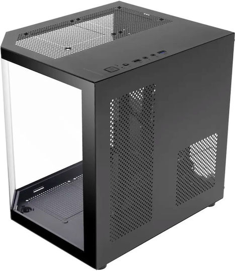 Tacens MARS MC-3TLITE Gaming Mini-Turm Computergehäuse mit Seitenfenster und ARGB-Beleuchtung Schwarz