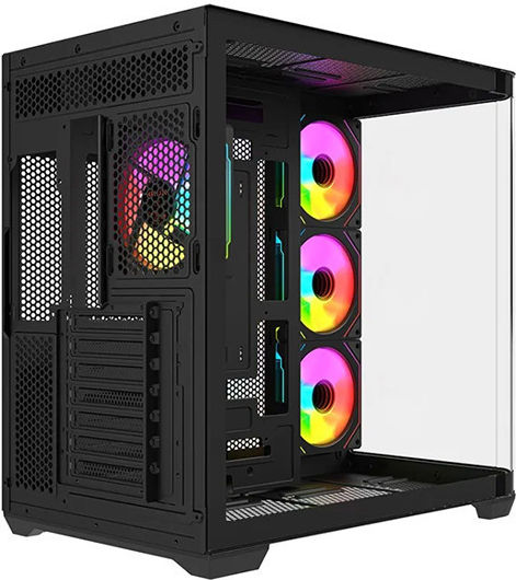 Krux Tano Gaming Midi Tower Κουτί Υπολογιστή με Πλαϊνό Παράθυρο και ARGB Φωτισμό Μαύρο